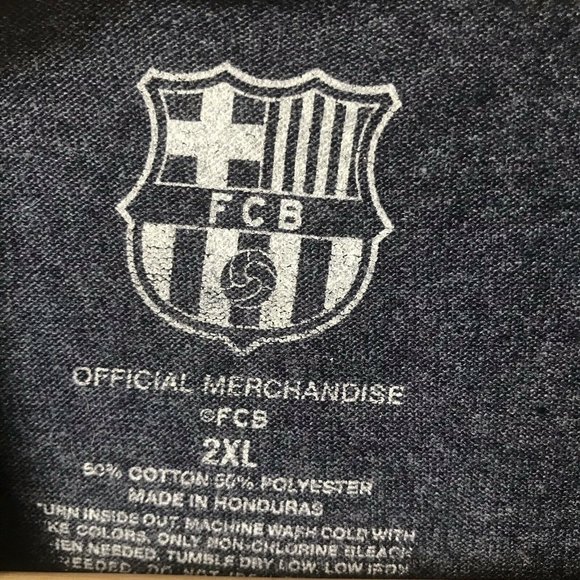 FCB Barcelona spell-out graphic t-shirt gray soccer official men XXL - Picture 2 of 3